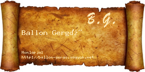 Ballon Gergő névjegykártya