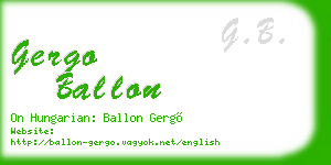 gergo ballon business card