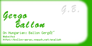 gergo ballon business card